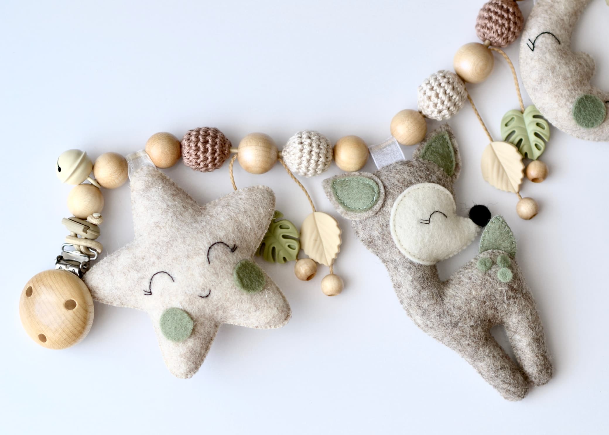 Kinderwagenkette Hirsch mit Stern und Mond - 2