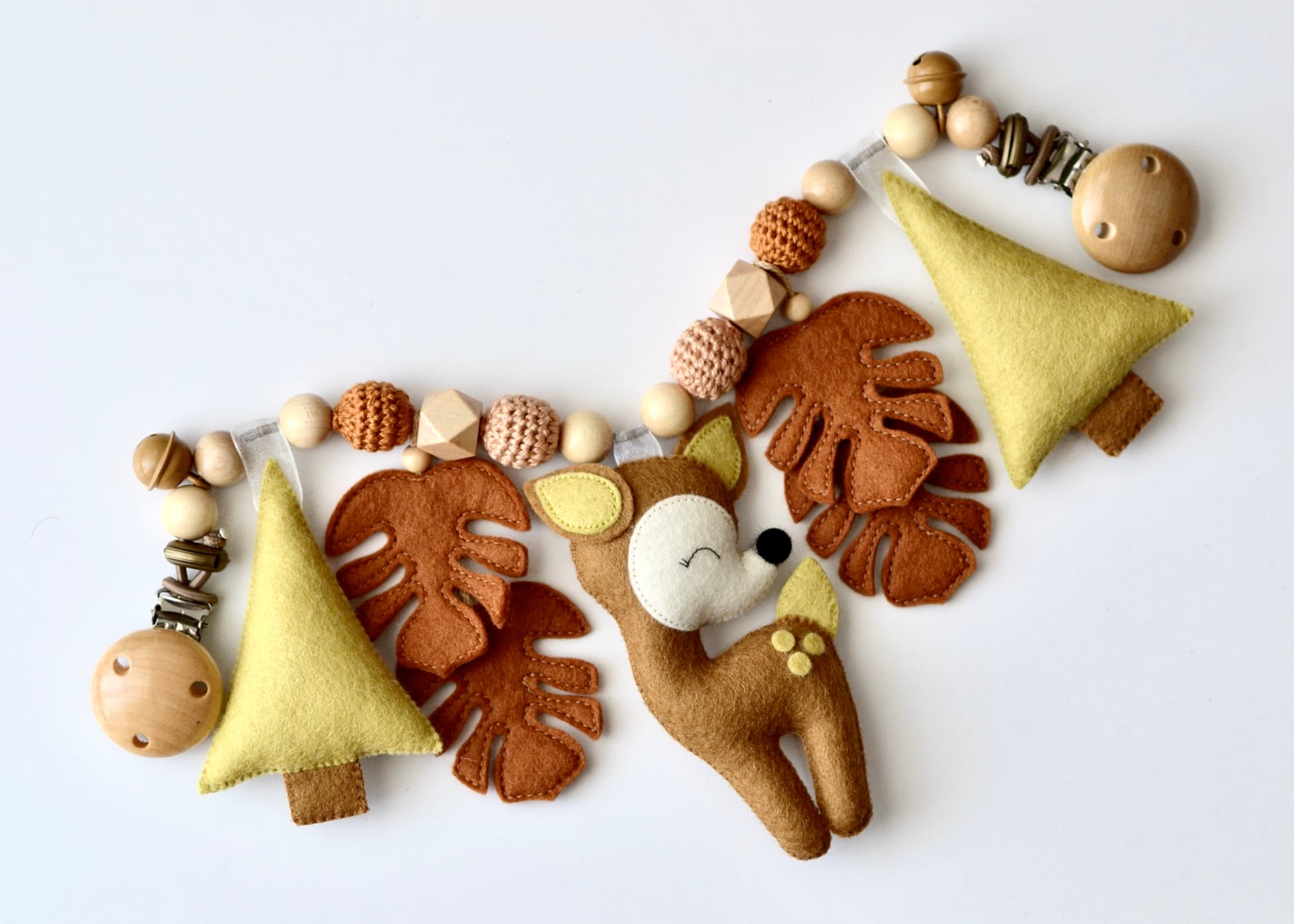 Kinderwagenkette Hirsch und Baum, Waldmotiv, Geschenk Geburt Taufe - 3