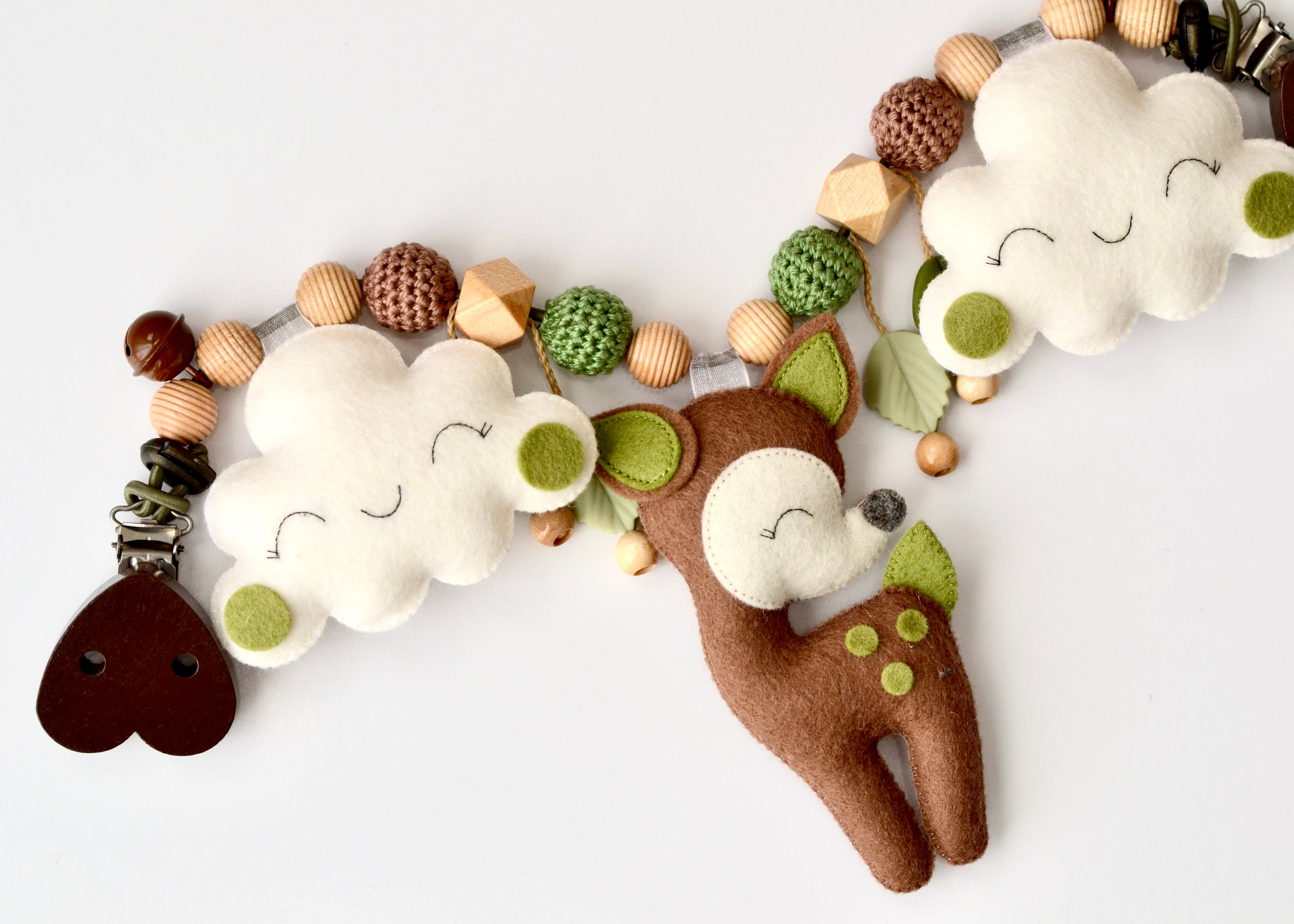 Kinderwagenkette Hirsch mit Wolken - 4