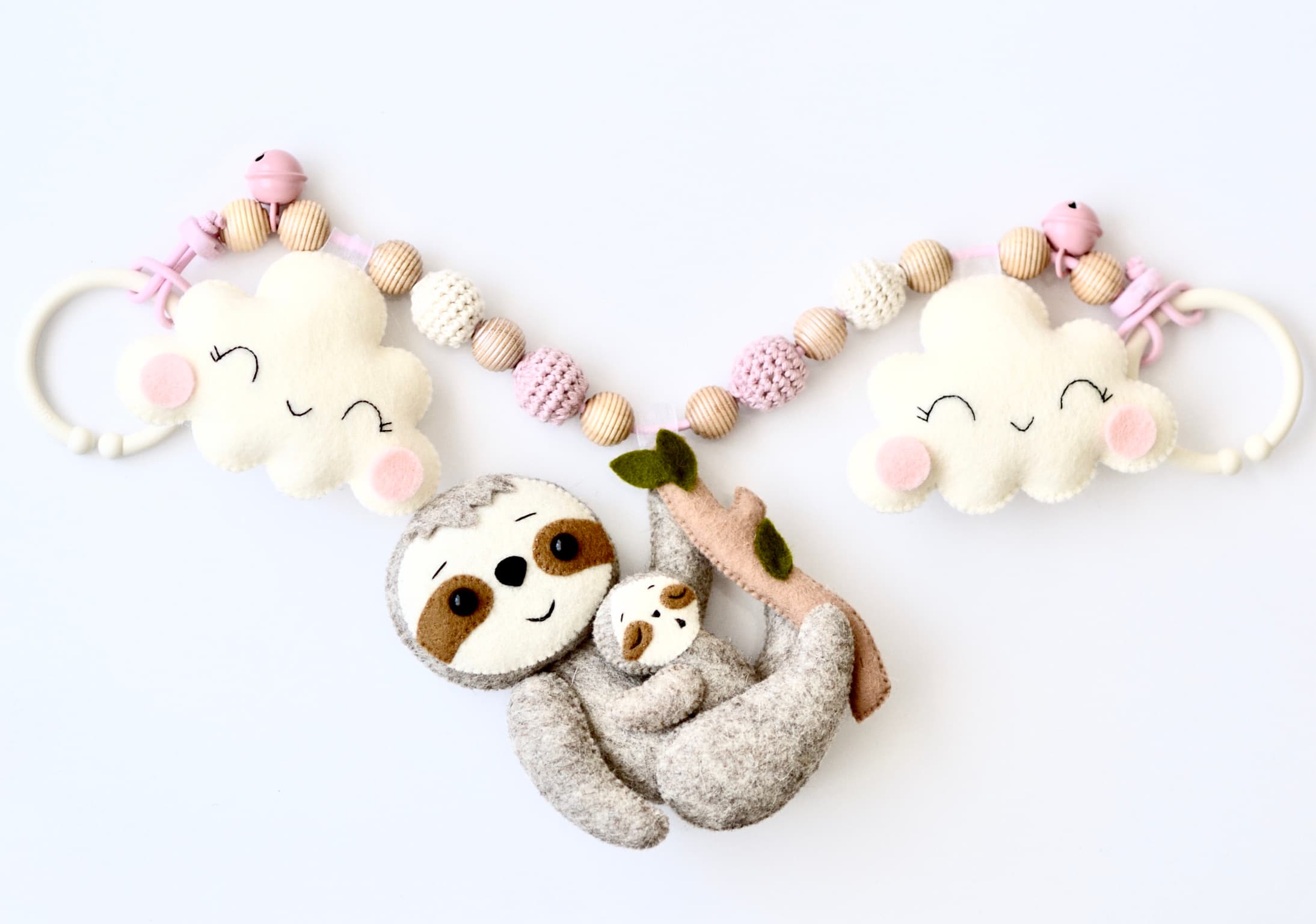 Kinderwagenkette Faultier, Geschenk für kleine Mädchen