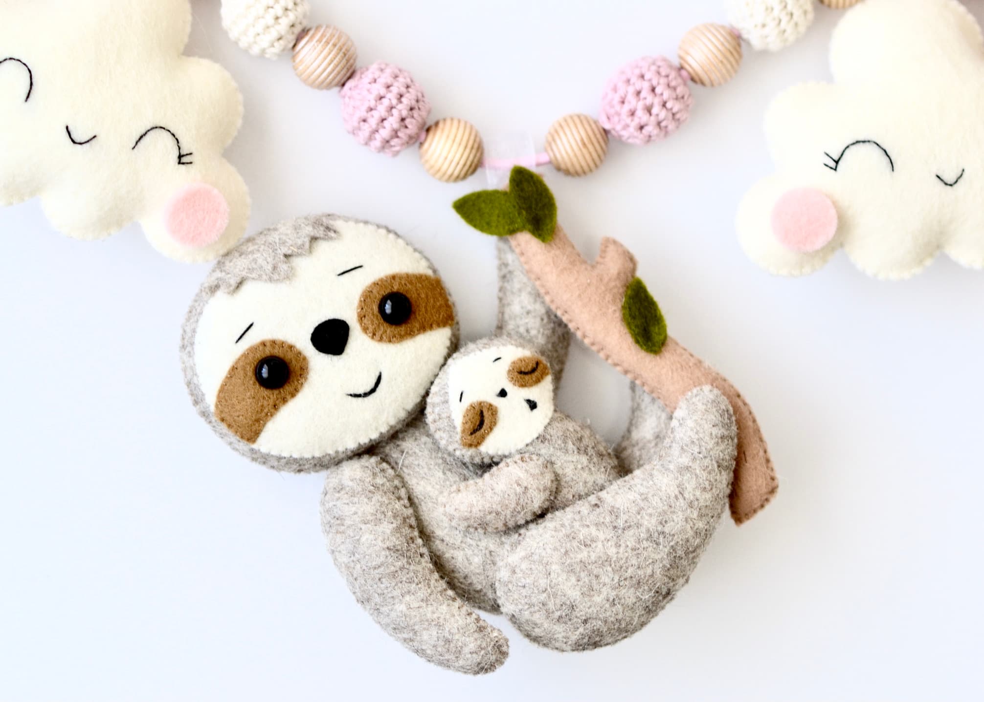 Kinderwagenkette Faultier, Geschenk für kleine Mädchen - 2