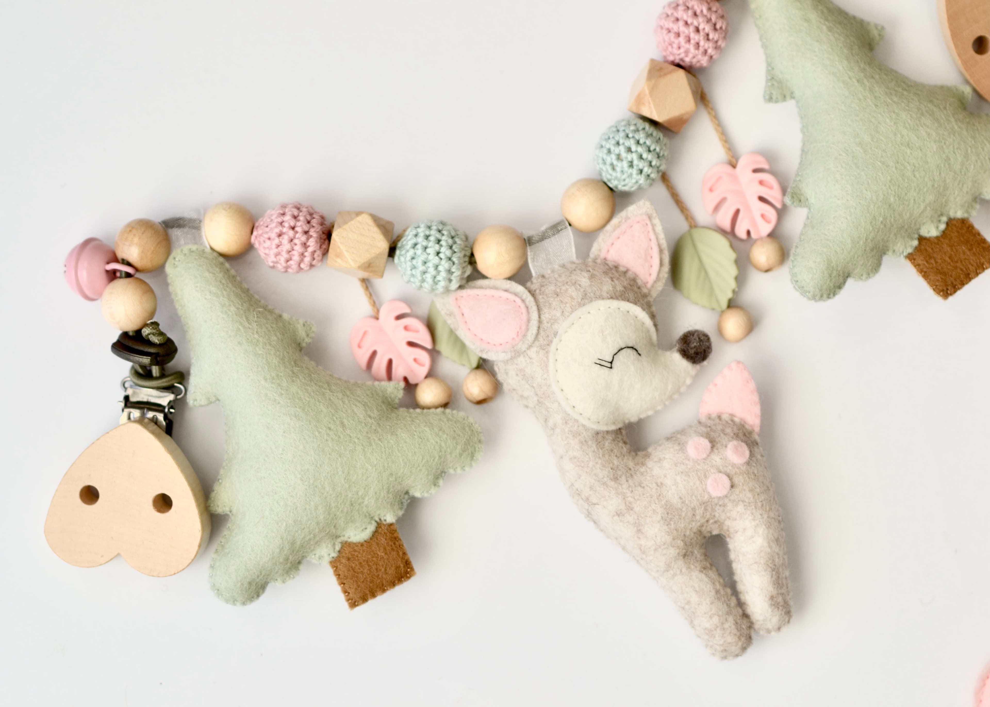 Geschenkset Hirsch,  Kinderwagenkette Hirsch und Maxi Cosi - 3