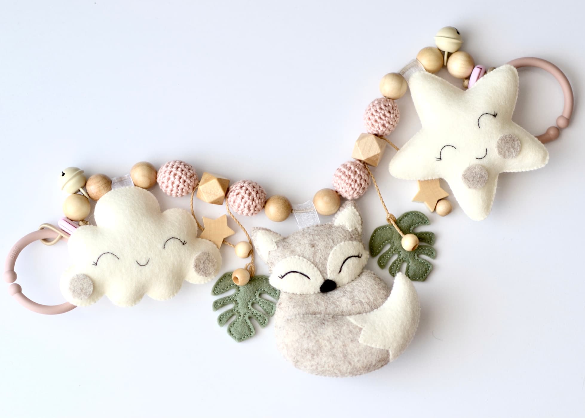 Kinderwagenkette Fuchs Wolke und Stern