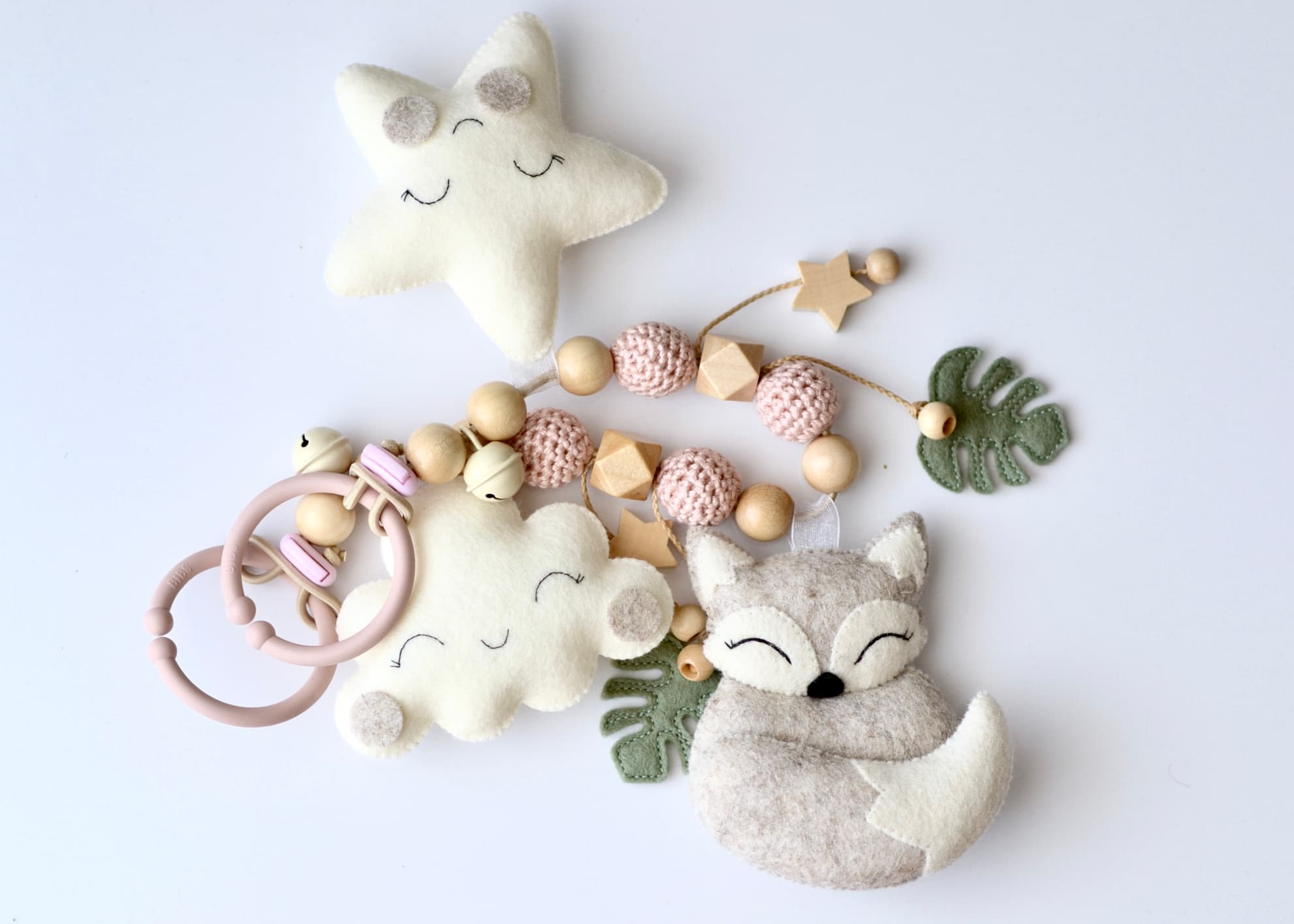 Kinderwagenkette Fuchs Wolke und Stern - 2