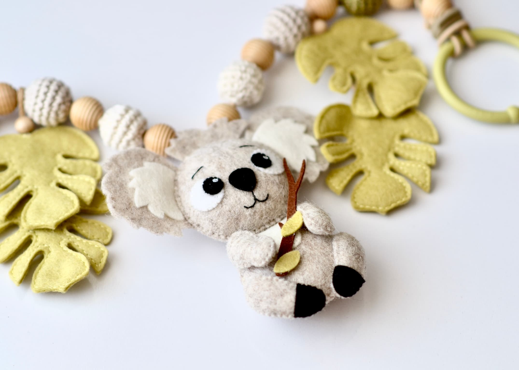 Kinderwagenkette Koala Monstera Hellgrün - 3