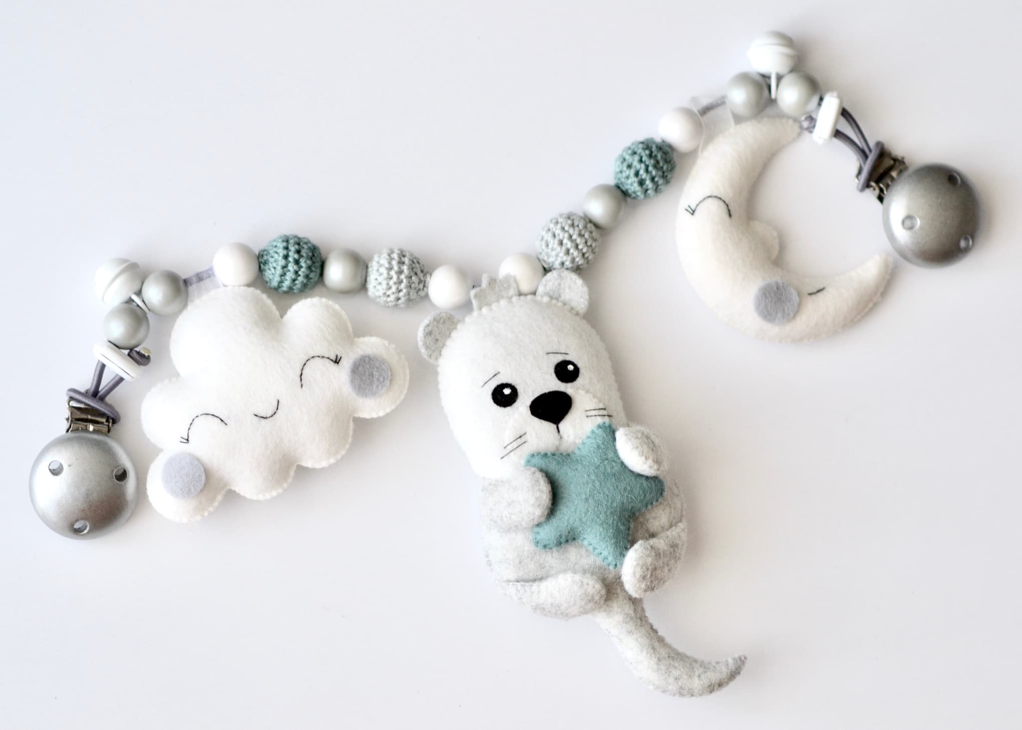 Kinderwagenkette Otter Grau