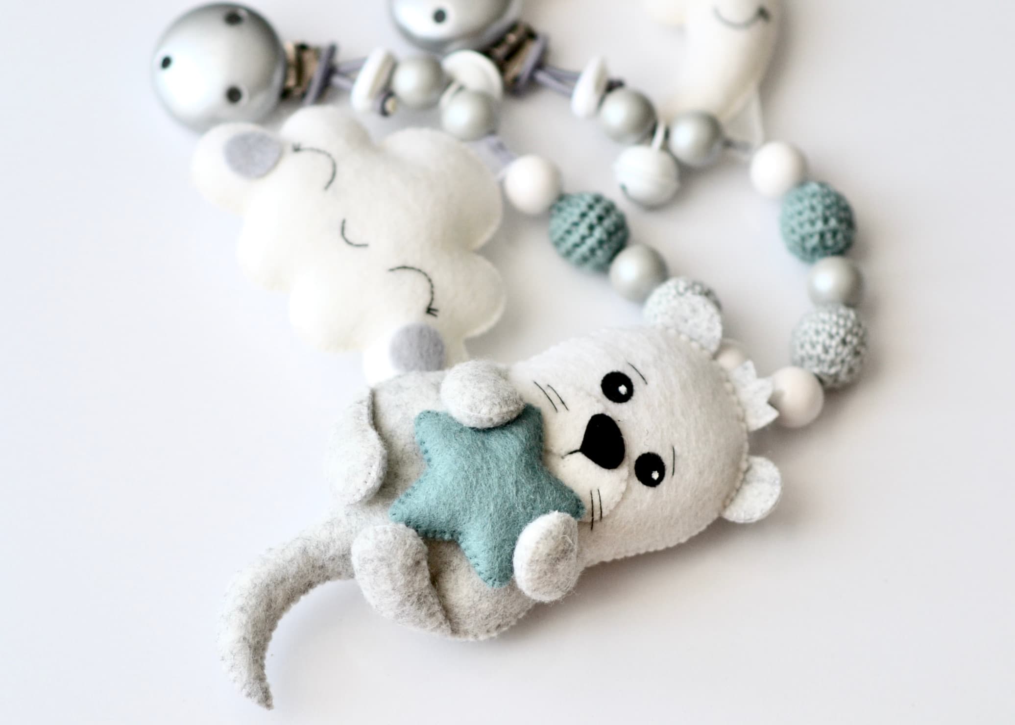 Kinderwagenkette Otter Grau - 4