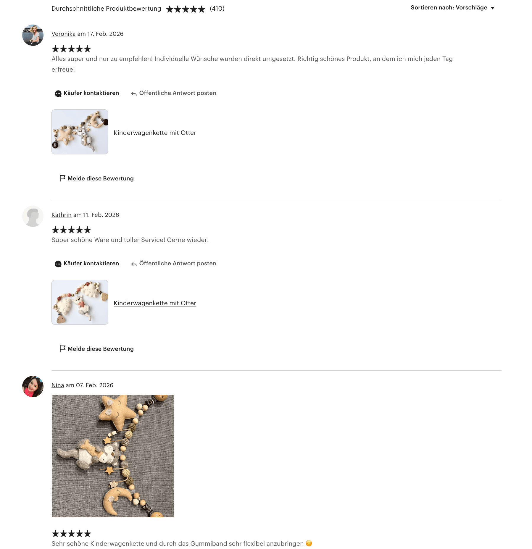 Kundenbewertungen von SchoeffBoutique auf Etsy